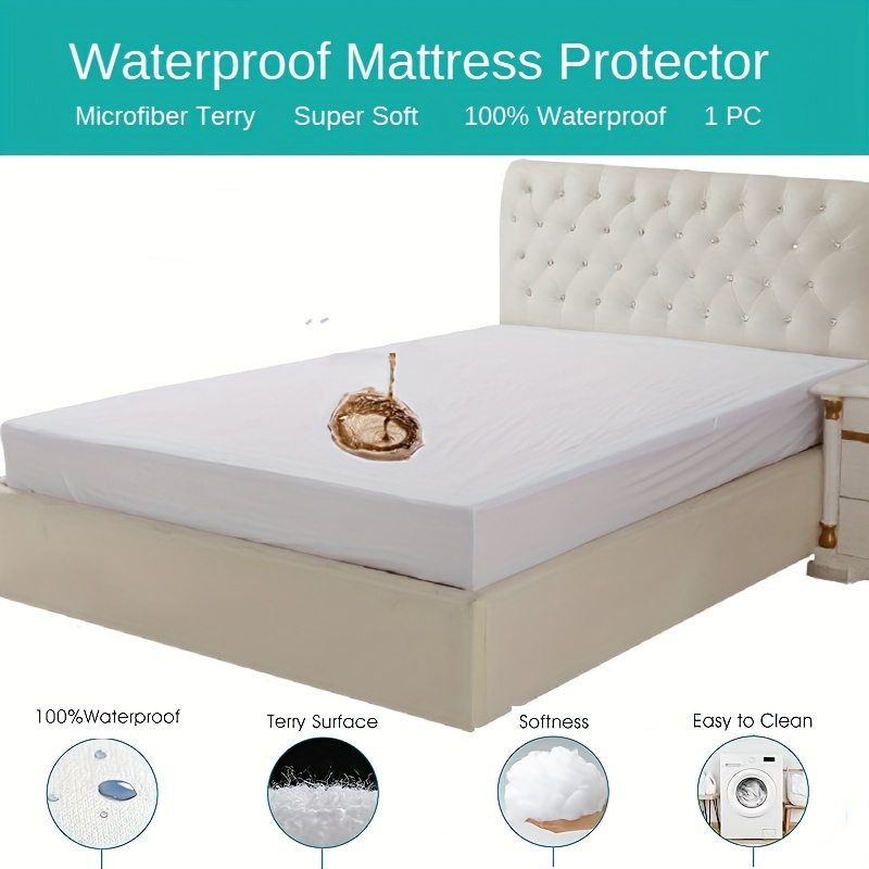 Queen Size Mattress Pad Protector Topper - Microfiber Breathable Cover with  Elastic Straps (8-18 Fitted Deep Pocket) White Color - Not Waterproof