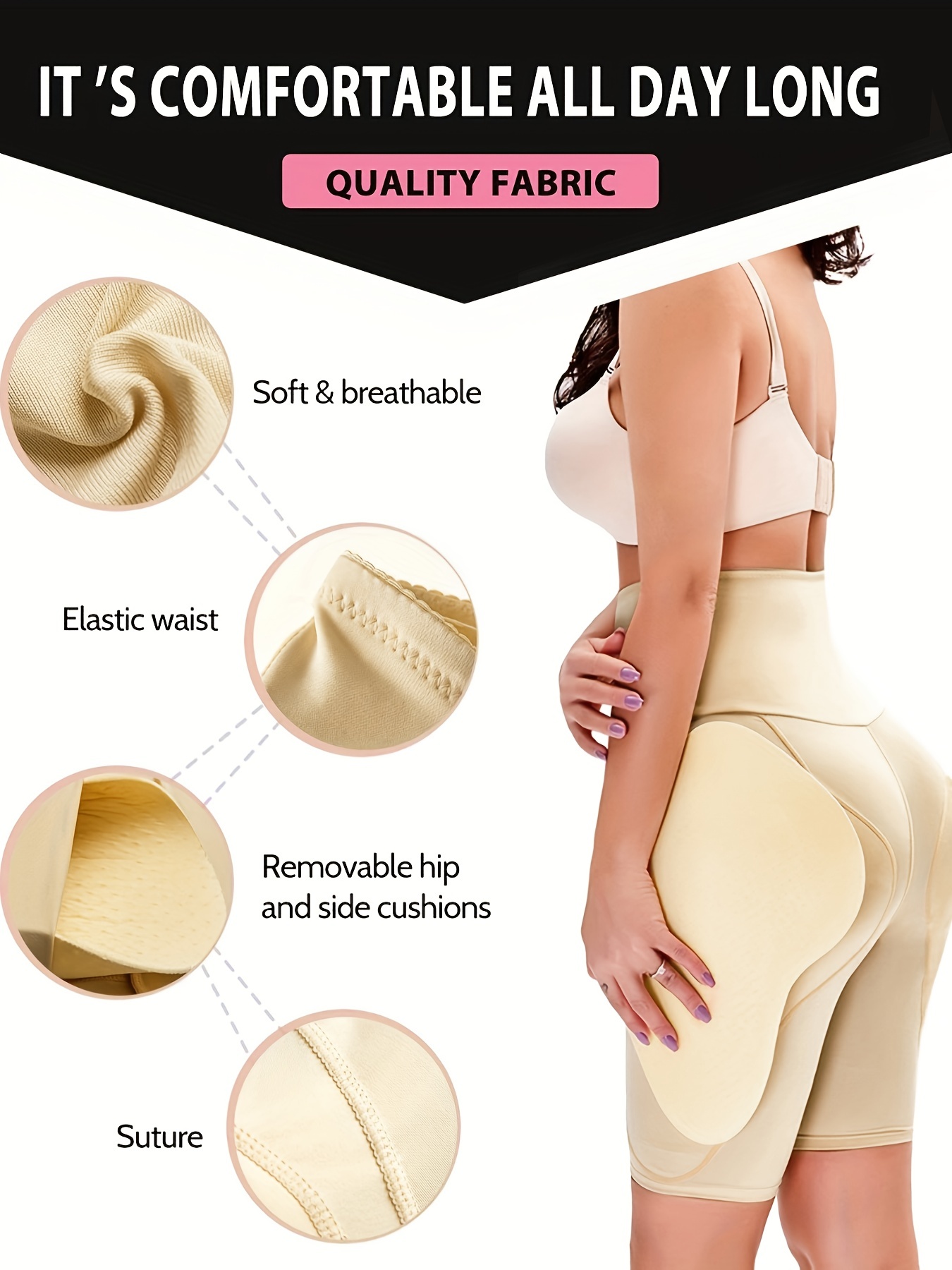 POP CLOSETS Shapewear Butt Lifter for Women Hip Padded Enhancer Body Shaper  High Waist Fake Hip Pads Booty Lifter Tummy Control Panties