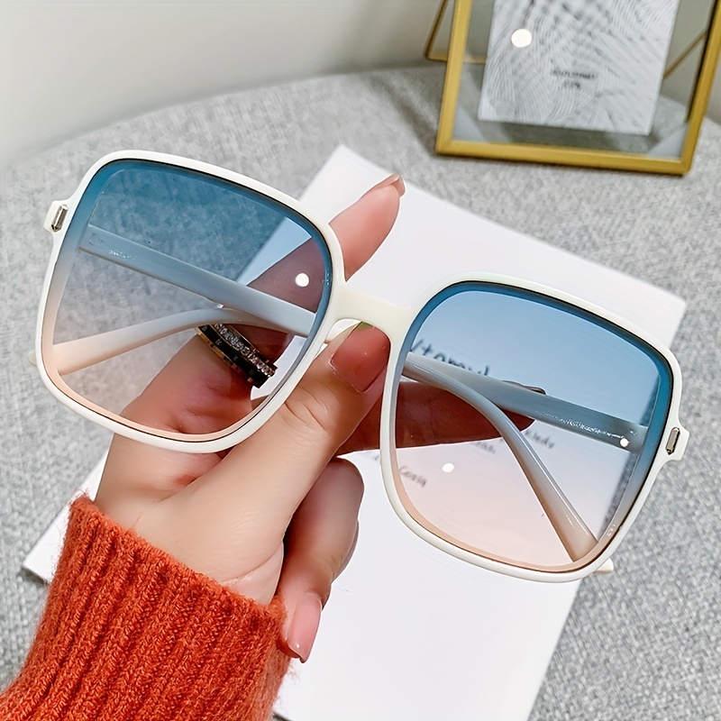 Cheap Square Thick Frame Sunglasses Women Big Size Eyewear Lunette Femme  Luxury Brand Sun Glasses Hollow Out Vintage Shades