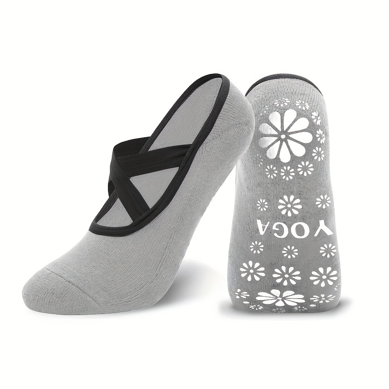 Yoga Socks Women: Non slip Grips Cross Strap Design Perfect - Temu Canada