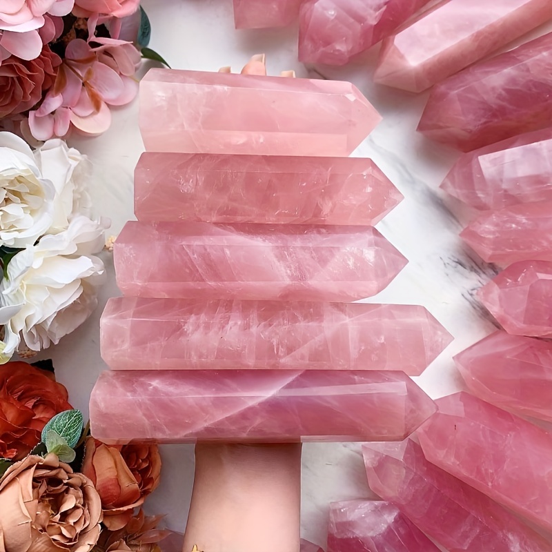 Rose Quartz Natural Healing Crystal Tower