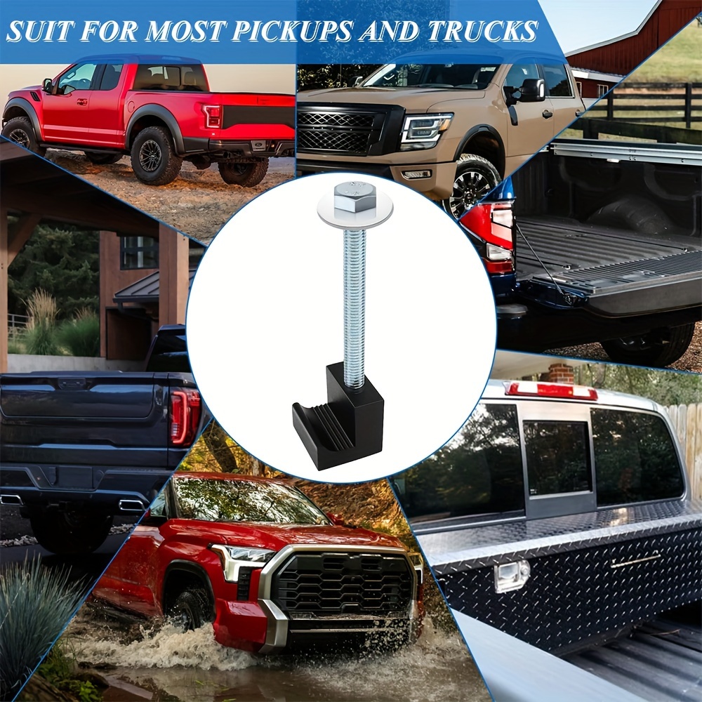 4pcs/set Pickup Truck Tool Box Tie Down Aluminum Alloy J-Type Fixing Clip  Fixtures Crossover Mounting Clamps