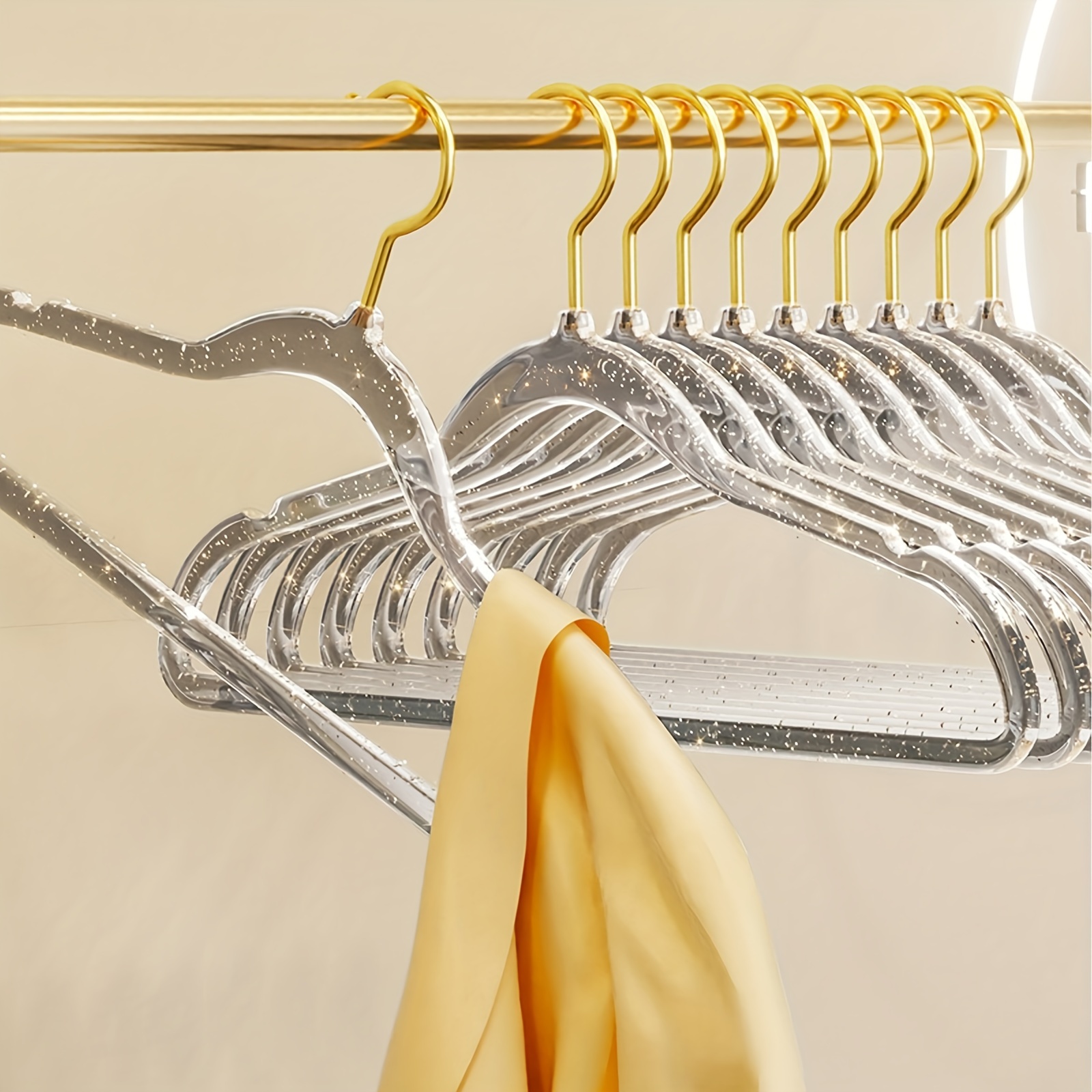 Hanging Non-marking Clothes Hangers, Acrylic Non Slip Clothes Racks,  Household Space Saving Storage Organizer For Bedroom, Bathroom, Office,  Entryway, Closet, Wardrobe, Home, Dorm - Temu