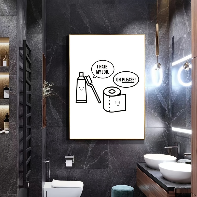 Citation drôle salle de bain, humour, affiche humoristique, citation  toilette, citation comique, illustration drôle, humour wc, toilette, -   France