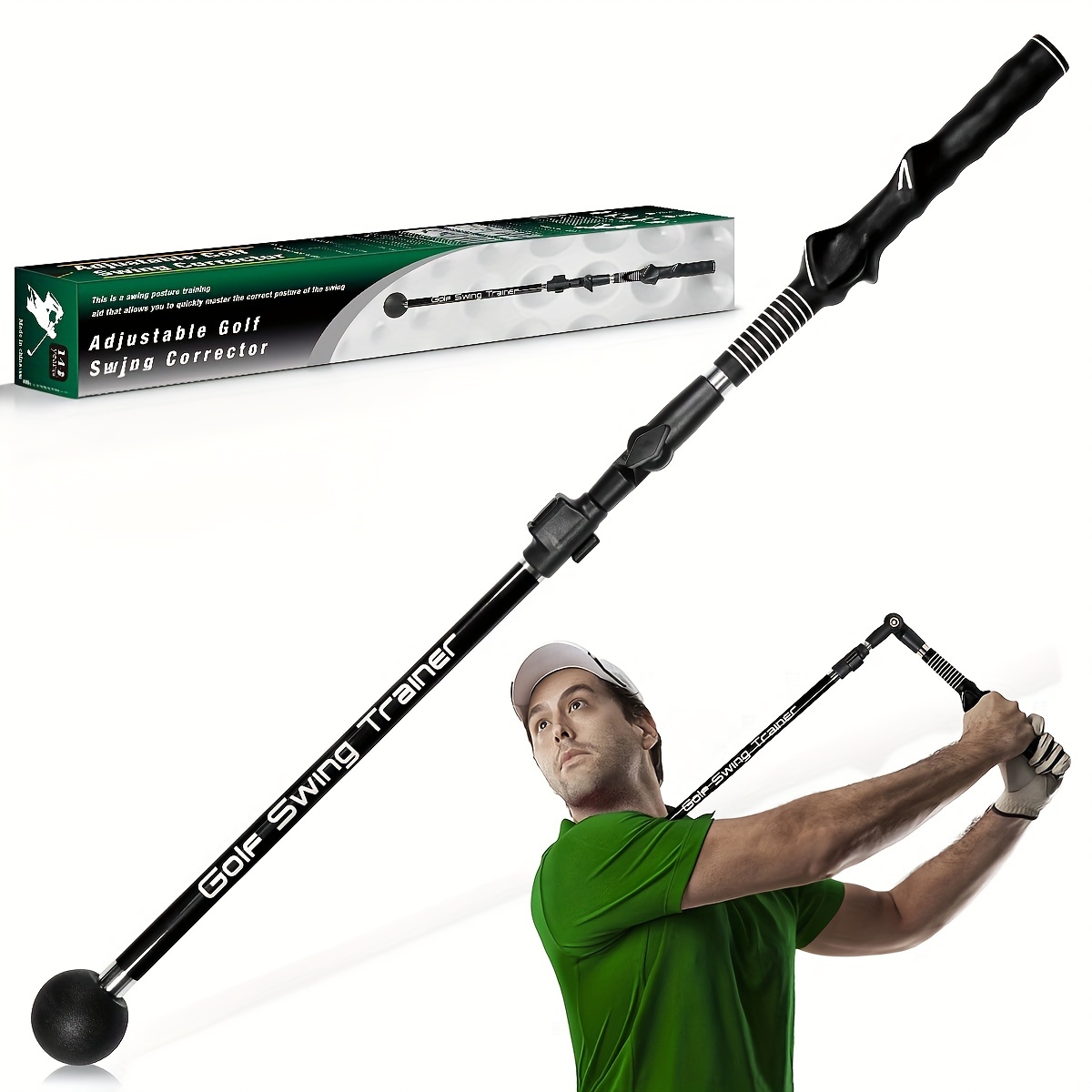 Golf Swing Trainer Portable Golf Training Aid Adjustable - Temu