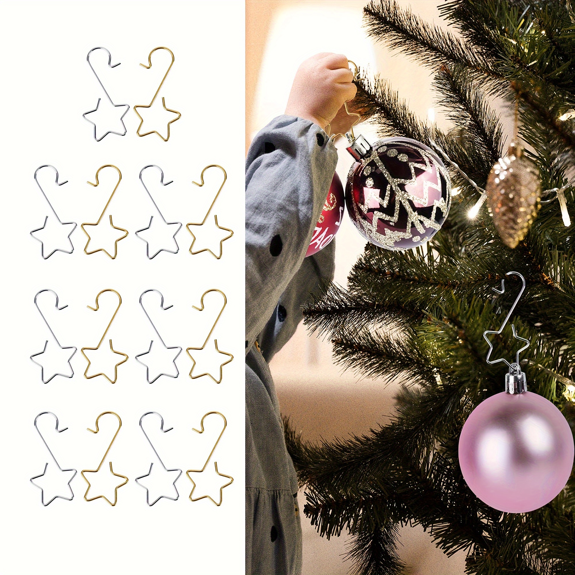 Christmas Ornament Hooks Christmas Tree Hanger Hooks Star - Temu