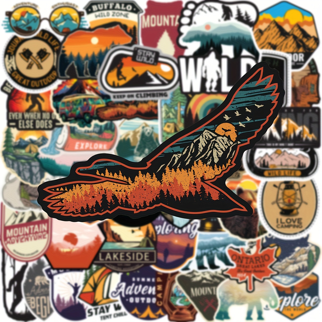 Outdoor Hiking Adventure Camping Stickers Pack Waterproof - Temu