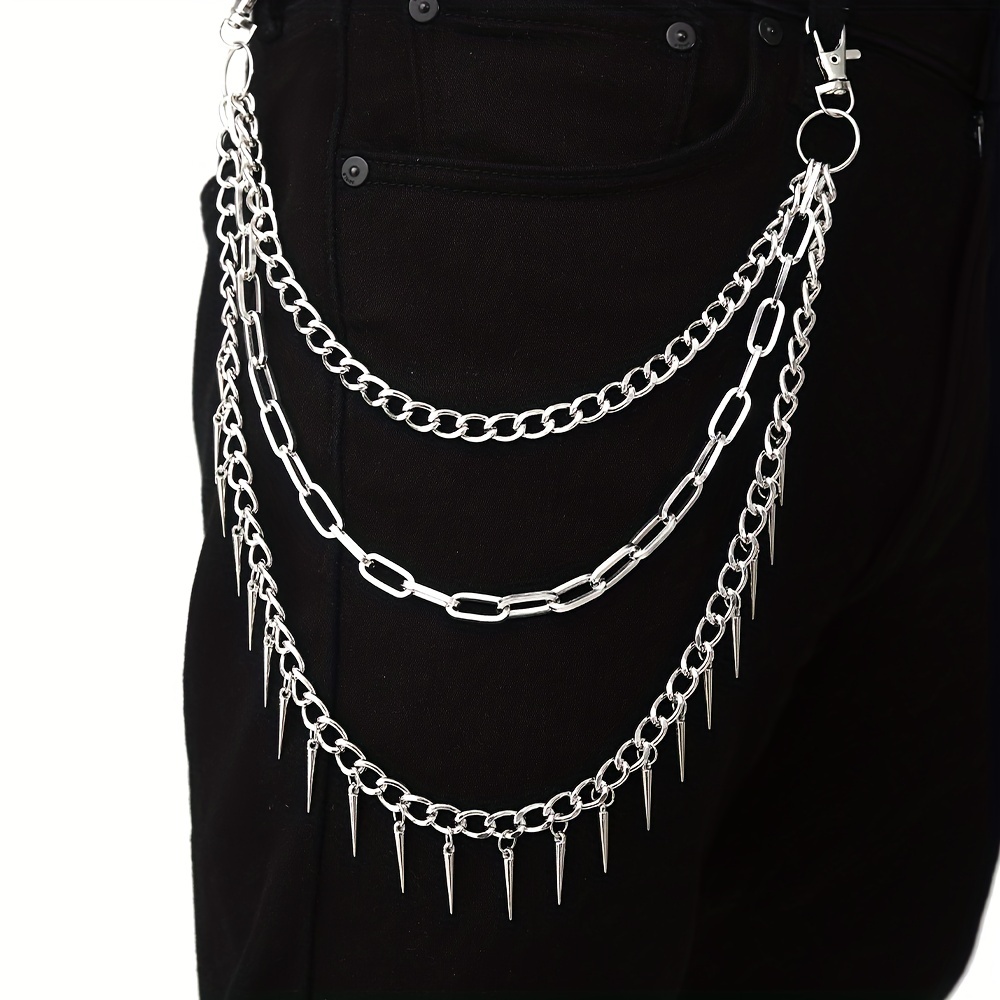 

Pocket Chain Pants Trousers Chain Layered Waist Spike Tassel Chain Punk Chain Accessories, Ideal Choice For Gifts