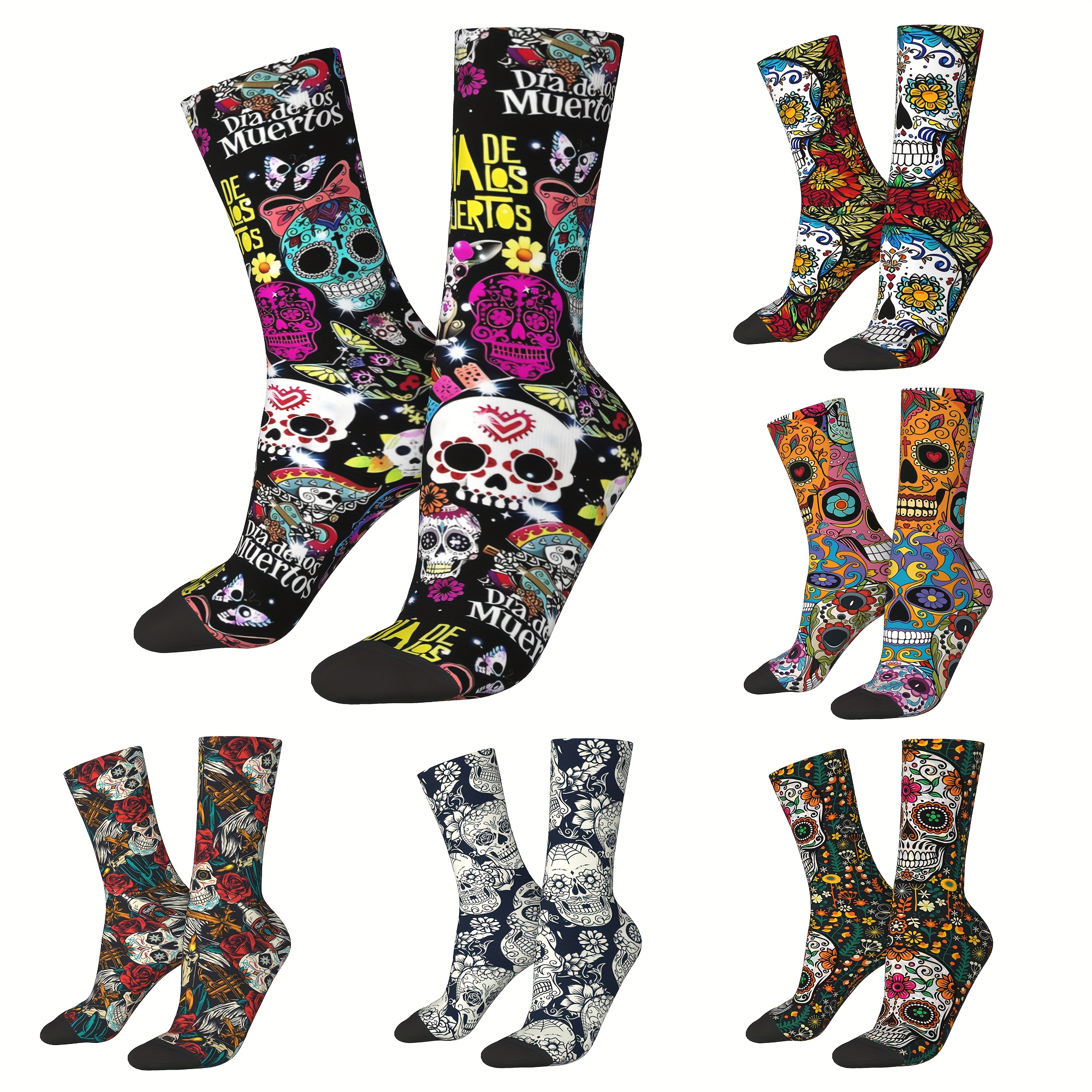 

1 Pair Of Men's Novelty Graffiti Pattern Crew Socks, Breathable Comfy Casual Unisex Socks For Men's Outdoor Wearing All Seasons Wearing