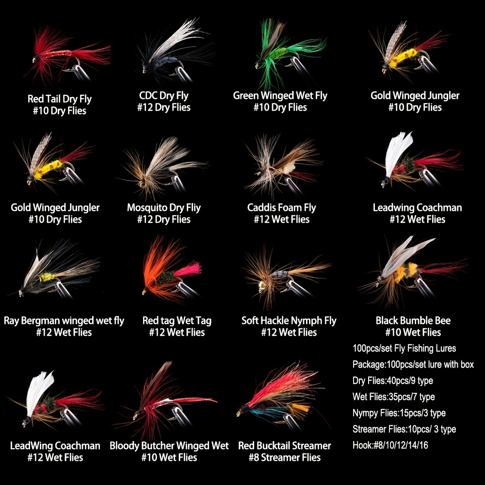 Various Hook Sets for Trout - Dry Fly, Nymph & Streamer 