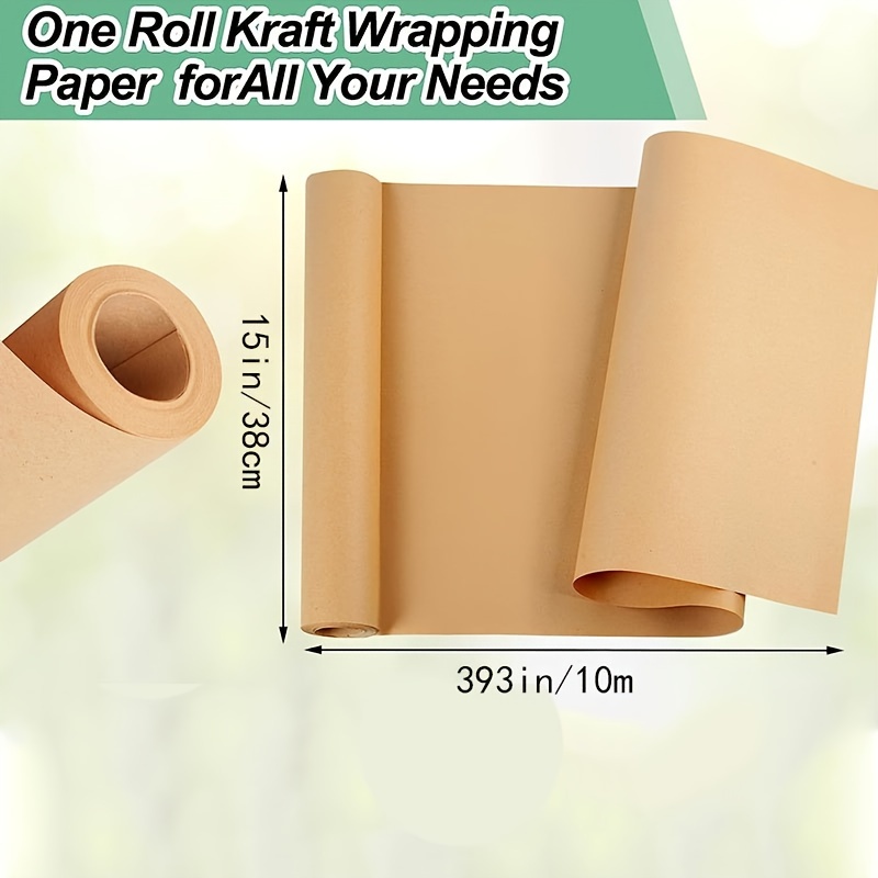 1 Roll of Kraft Paper Roll for Gift Wrapping Moving Packing Brown