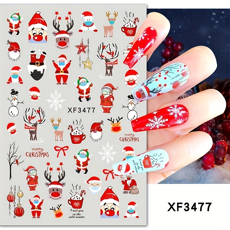 Snowflake Nail Art Stickers, Decals, Transfers, Wraps -Blue and