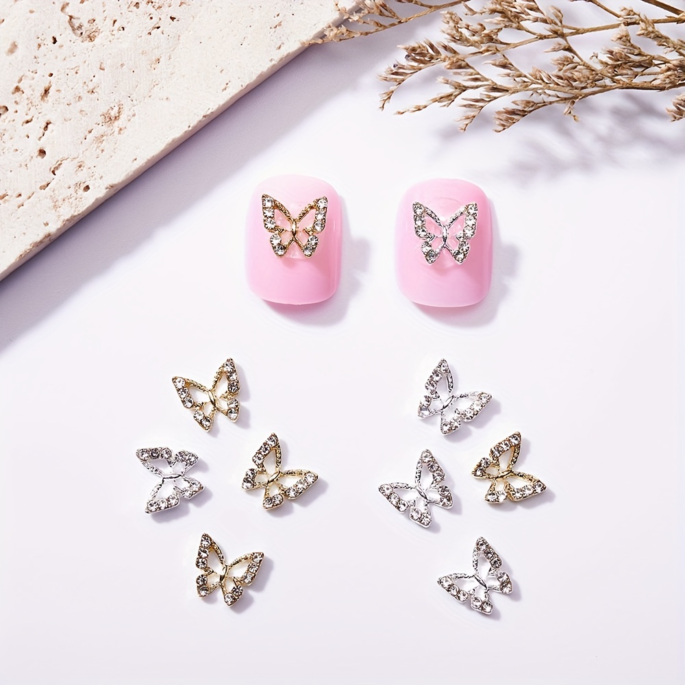Large Butterfly Rhinestone Nail Charms - 5/10pcs