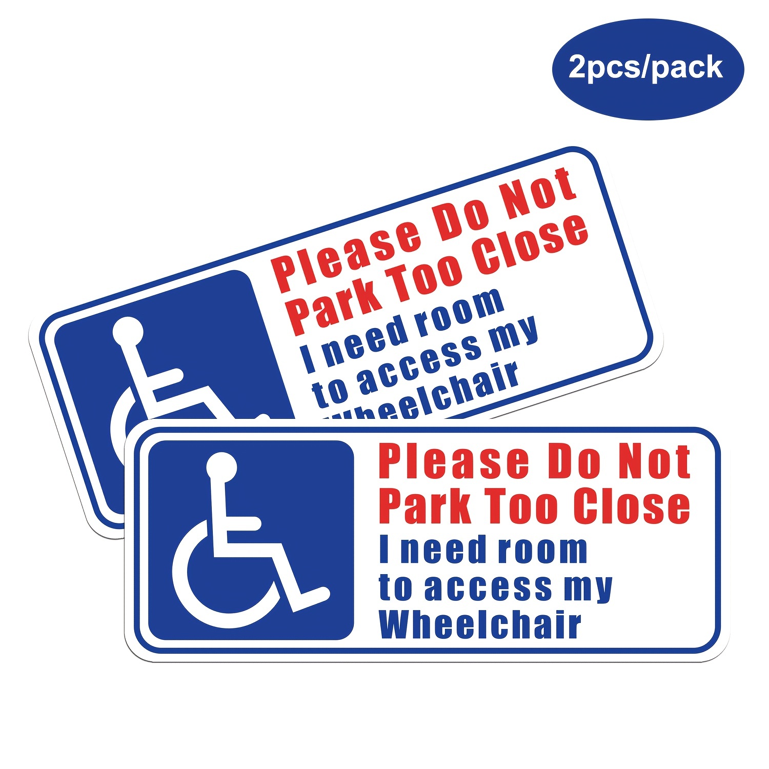 2pcs Do Not Park , Wheelchair Needs Space Strong Adhesive Sticker, Waterproof, Fade-resistant, Label Sticker On Car Windshield