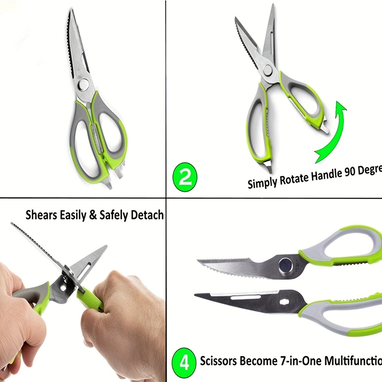 Multifunctional Stainless Steel Kitchen Scissors, Used For Chicken, Fish,  Meat, Bottle Opener, Nut , Fish Scaler & Bone Scraper