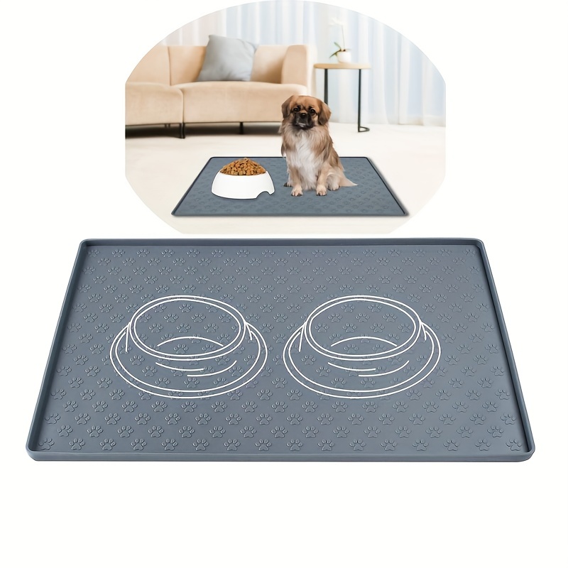 Silicone Waterproof Placemat ，Shaped Pet Feeding Mat, Silicone Raised Lip  Non Spill Dog Cat Bowl MatC 