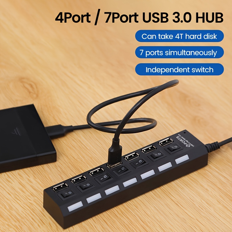 HUB USB 3 0 Multi USB Splitter 3,0, adaptador de corriente Hab, expansor  múltiple 2