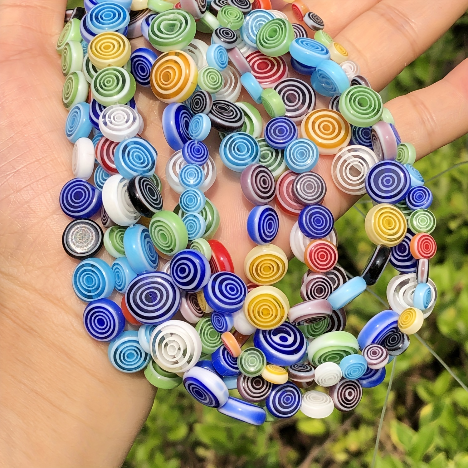 1pcs Big Round 20mm Handmade Flower Lampwork Glass Loose Beads for