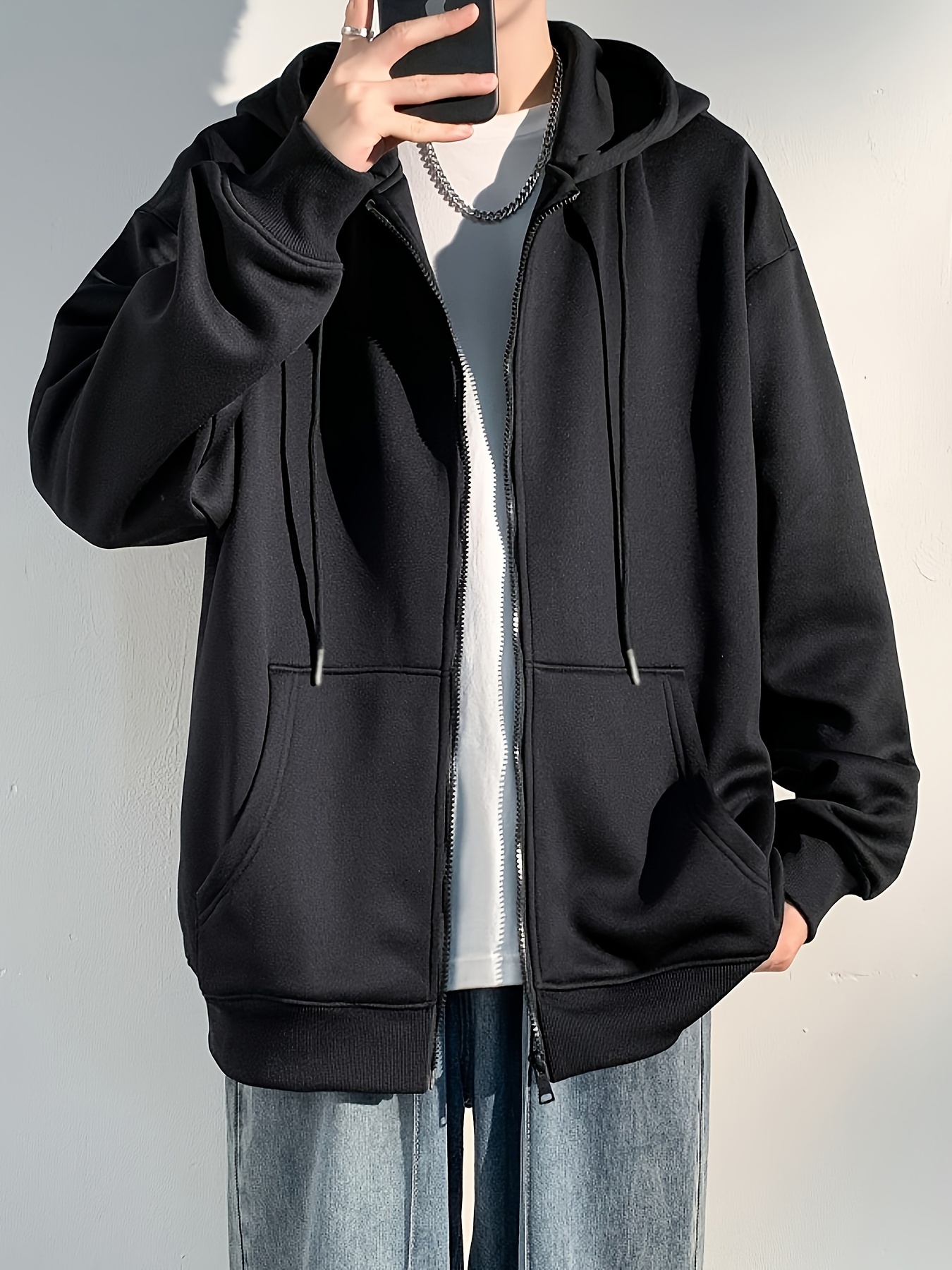 Black sports zip online up jacket