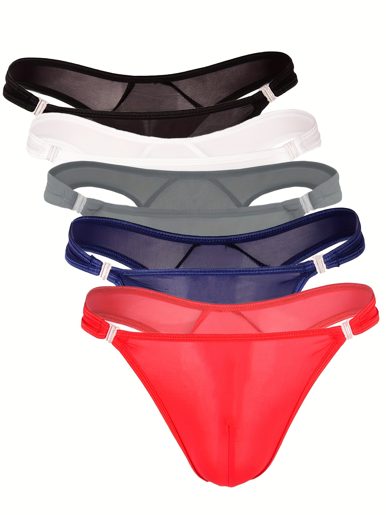 Mens Sexy Ice Silk Low-Rise See-Through Breathable Panties Briefs
