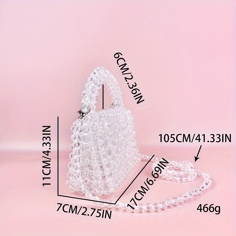 Handtas Doorzichtig Tas Handgemaakte Acryl Kralen Handtas Voor