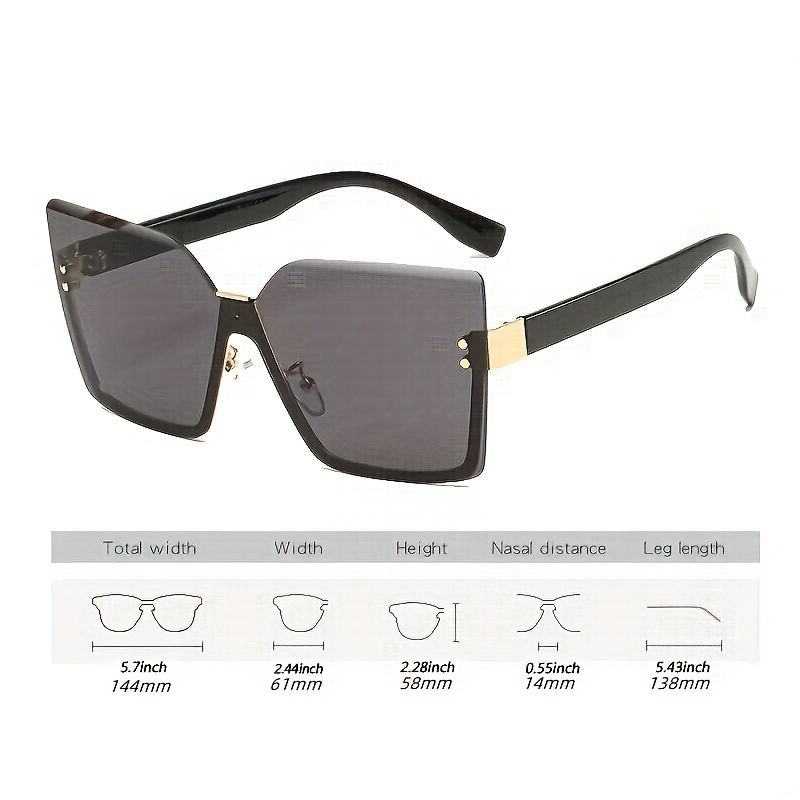 Gafas de sol sin montura con barra superior para mujer y hombre, lentes  degradados, decoración de animales de Metal, gafas informales para  exteriores para fiesta en la playa - Temu