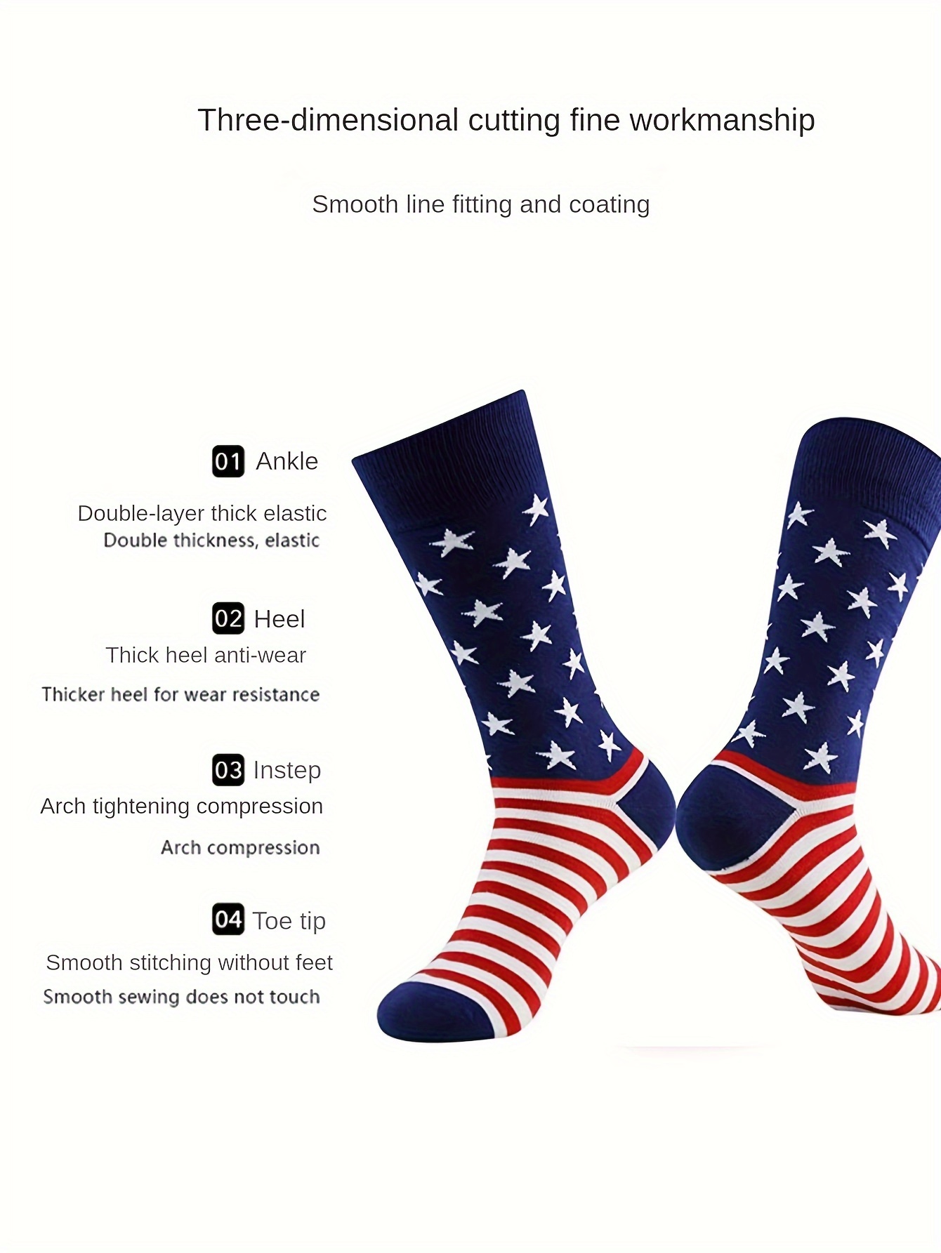 1/2 Pares De Calcetines De Moda Con Patrón De Bandera Americana, Cómodos  Calcetines Transpirables Desodorantes Antisudor, Medias Y Calcetería Para  Hombres Y Mujeres - Temu