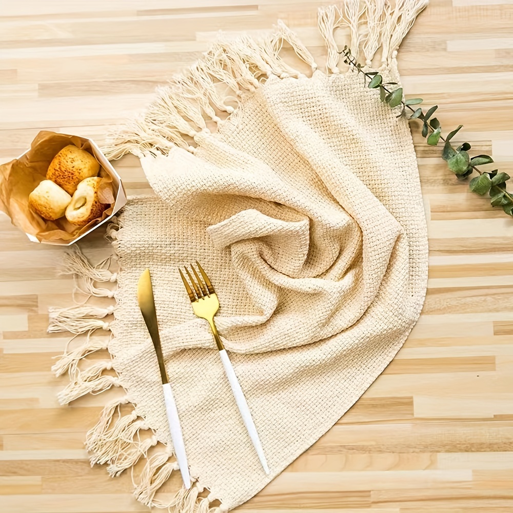 Linen Napkin, Linen Tassel Napkin Cloth, Plain Kitchen Towel, Fabric Napkin,  Tea Towel, Mouth Cloth, Cup Wipe Cloth - Temu