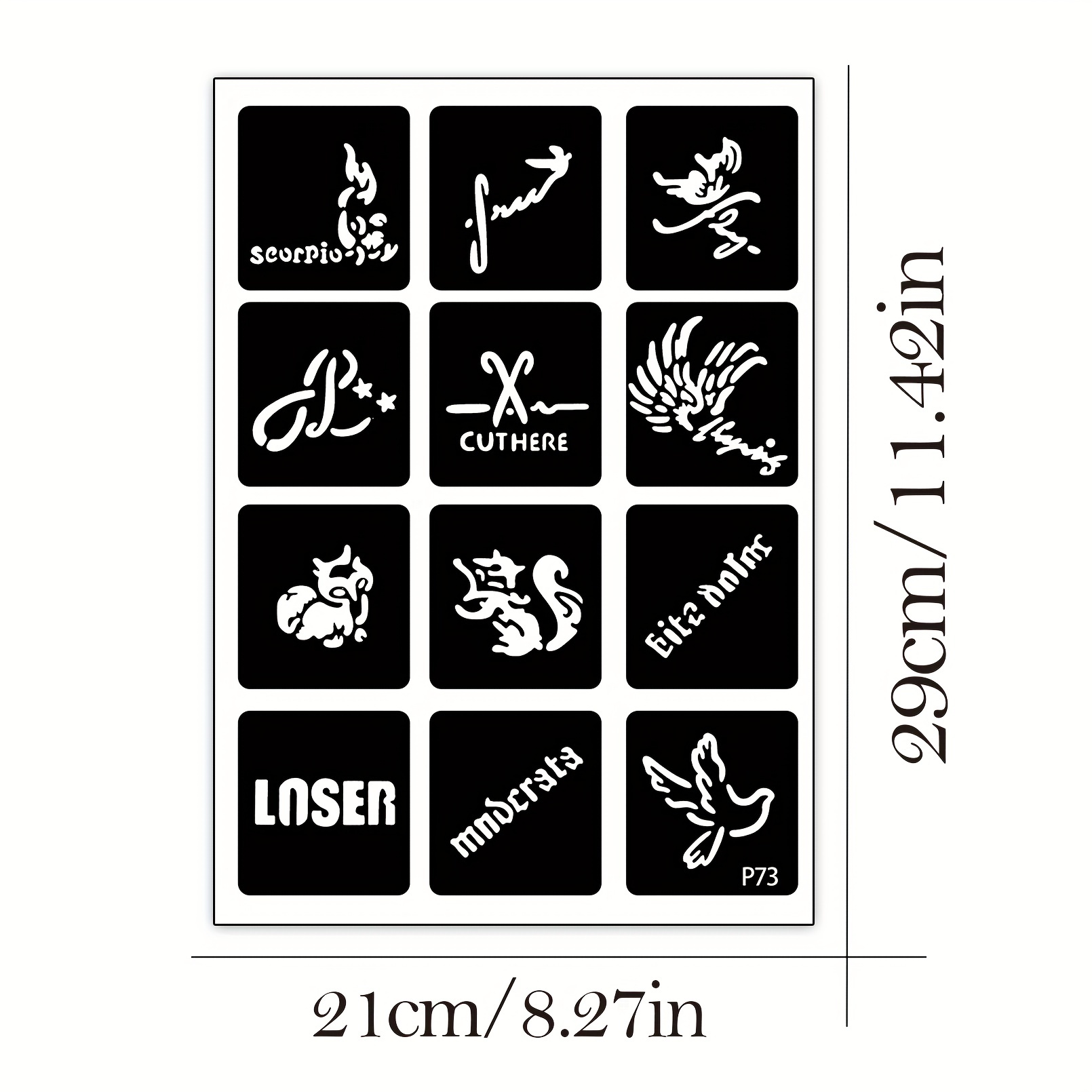 Floral Airbrush Stencils for Temporary tattoo, reusable (2)