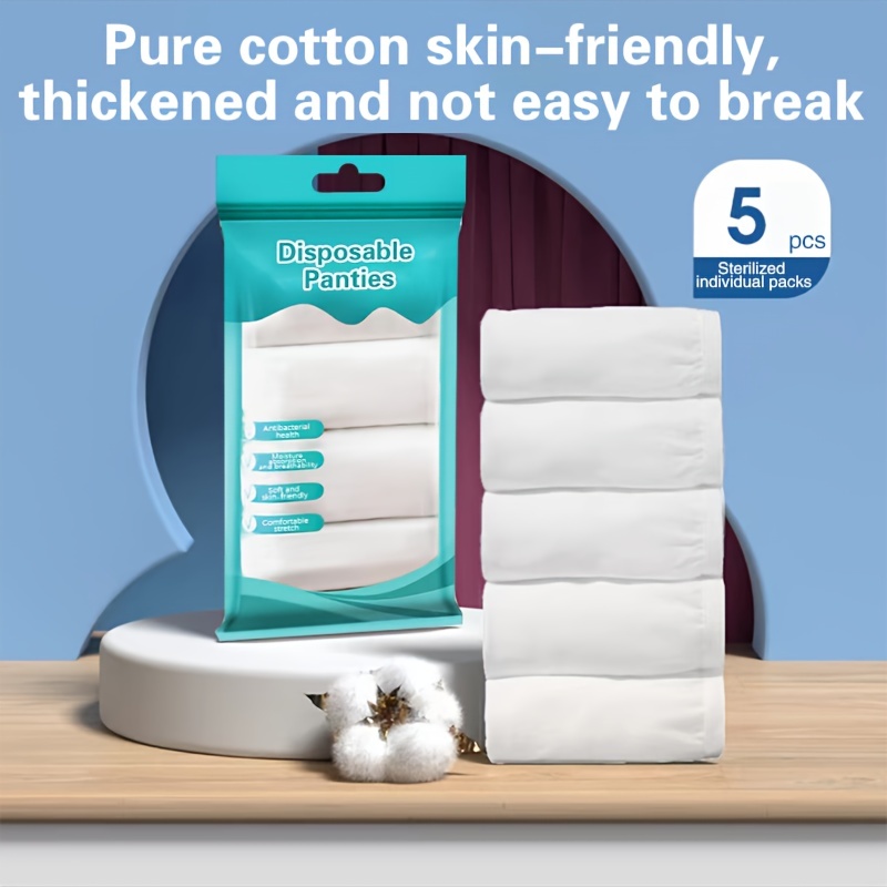 8-Pack Comfy&Convenient Women's Cotton Disposable Underwear for
