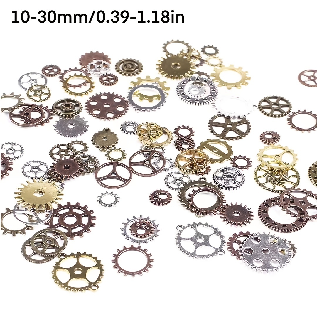 100 Grams Assorted Wheel Gear Punk Steampunk Charm Pendant