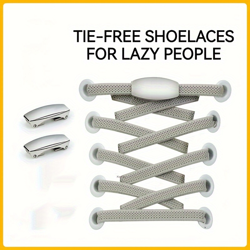 Free tie Shoelaces Set 2pce Shoelaces Snap Fasteners - Temu