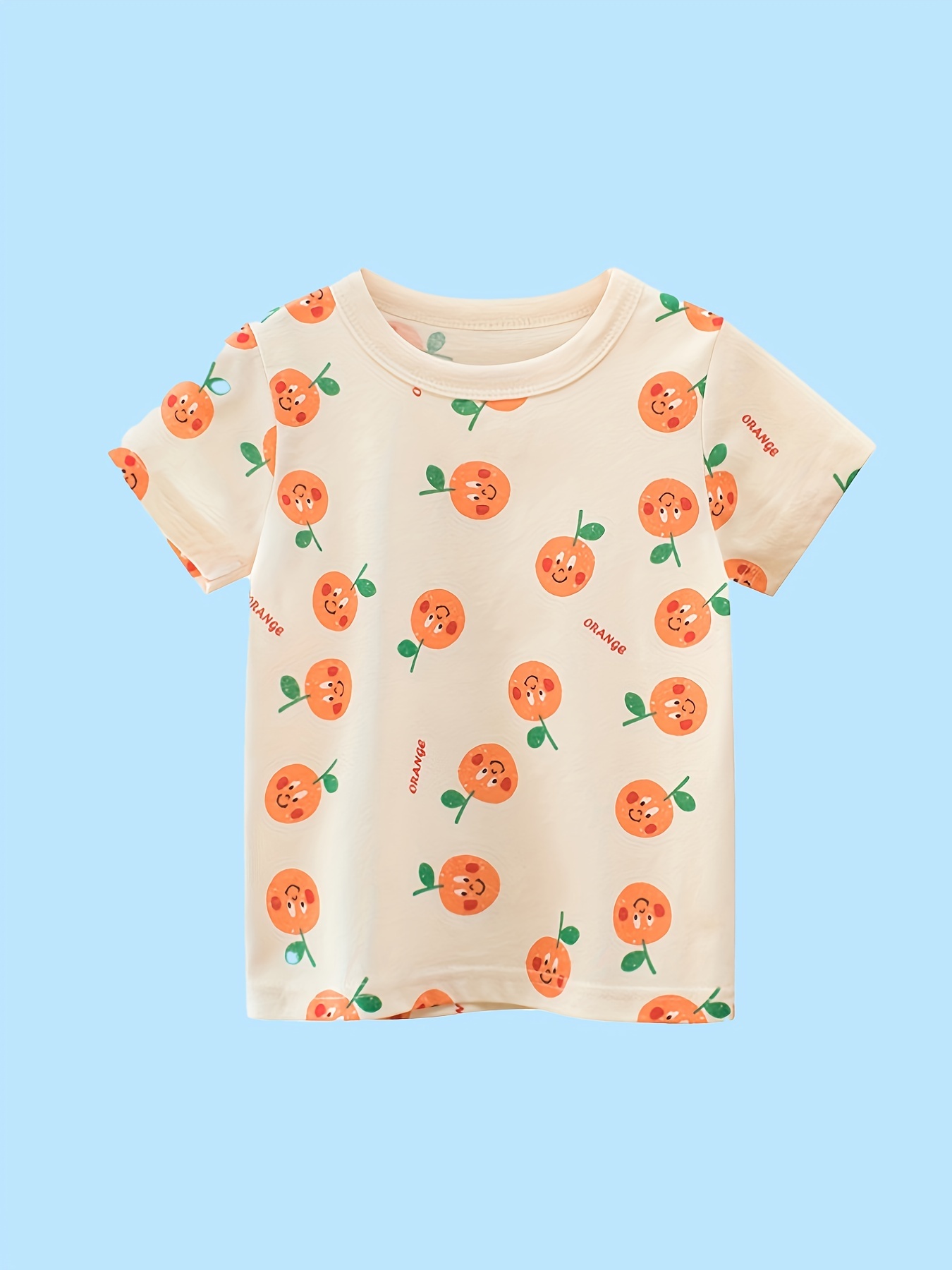 Orange Shirt Cute Fruit Shirt Summer Shirt Fruit Print 