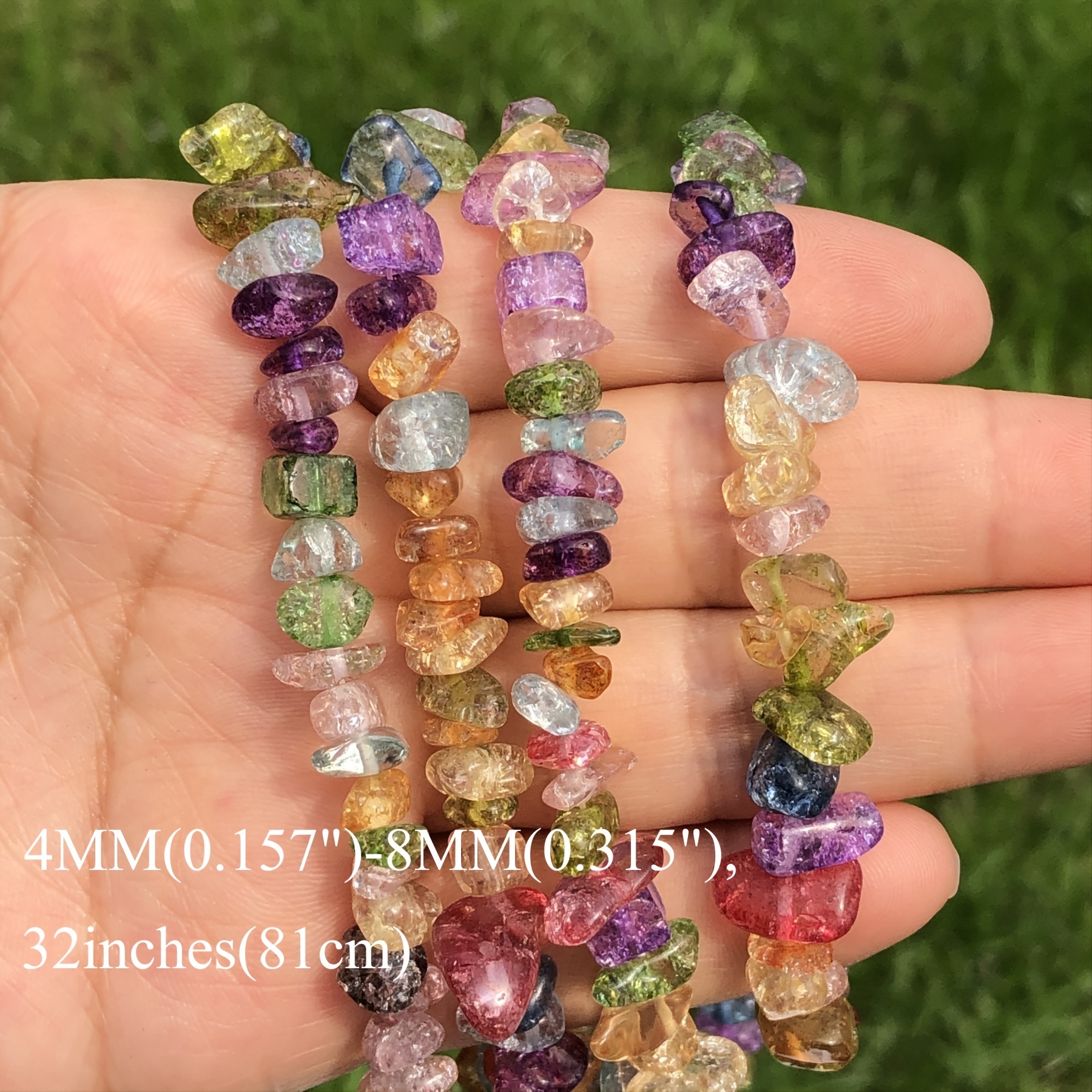 500 PCS Chip Stone Natural Chip Stone Beads 5-8mm Irregular Small Beads  Multicolor Stones for