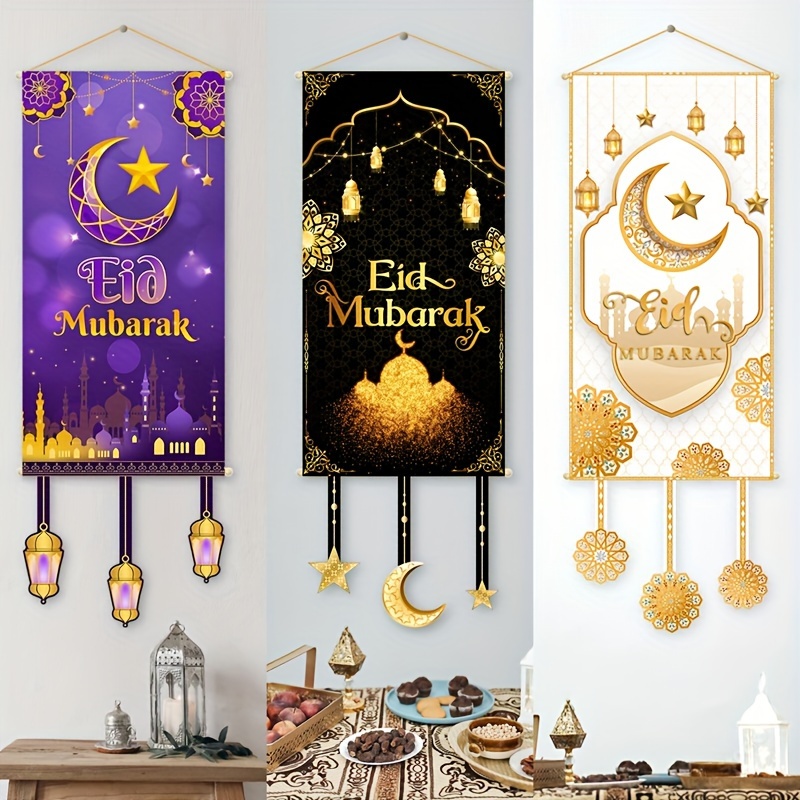 1pc Banner Mesa Tema Ramadán Decoración Fiesta Banderas Mesa - Temu