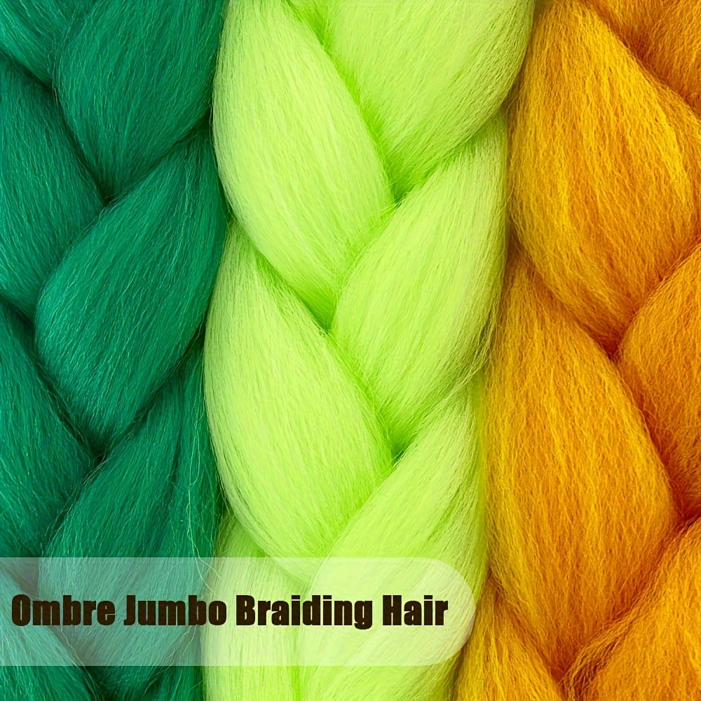 braiding hair extensions for women 6pcs 100g pack 24inch high temperature ombre jumbo synthetic braiding hair for twist crochet braids details 5