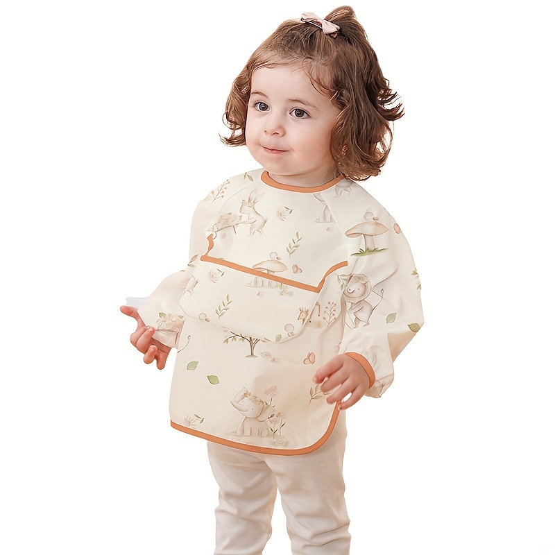 Babete de manga comprida para bebês, proteção à prova d'água para comer,  blusa lavável para crianças, fácil de usar, artesanato, fácil de limpar -  AliExpress