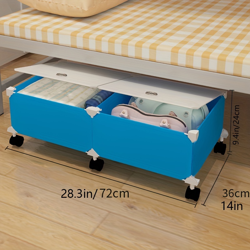 Under Bed Storage Containers With Wheels Rolling Under Bed Storage Bins  With Clear Cover, Aesthetic Room Decor, Home Decor, Kitchen Accessories,  Bathroom Decor, Bedroom Decor - Temu