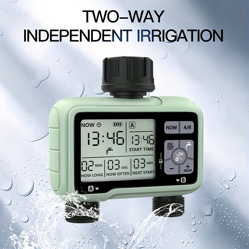 1pc Eshico Super Timing System 2-Outlet Water Timer Irrigazione Precisa  Irrigazione Automatica Esterna Programma Completamente Regolabile