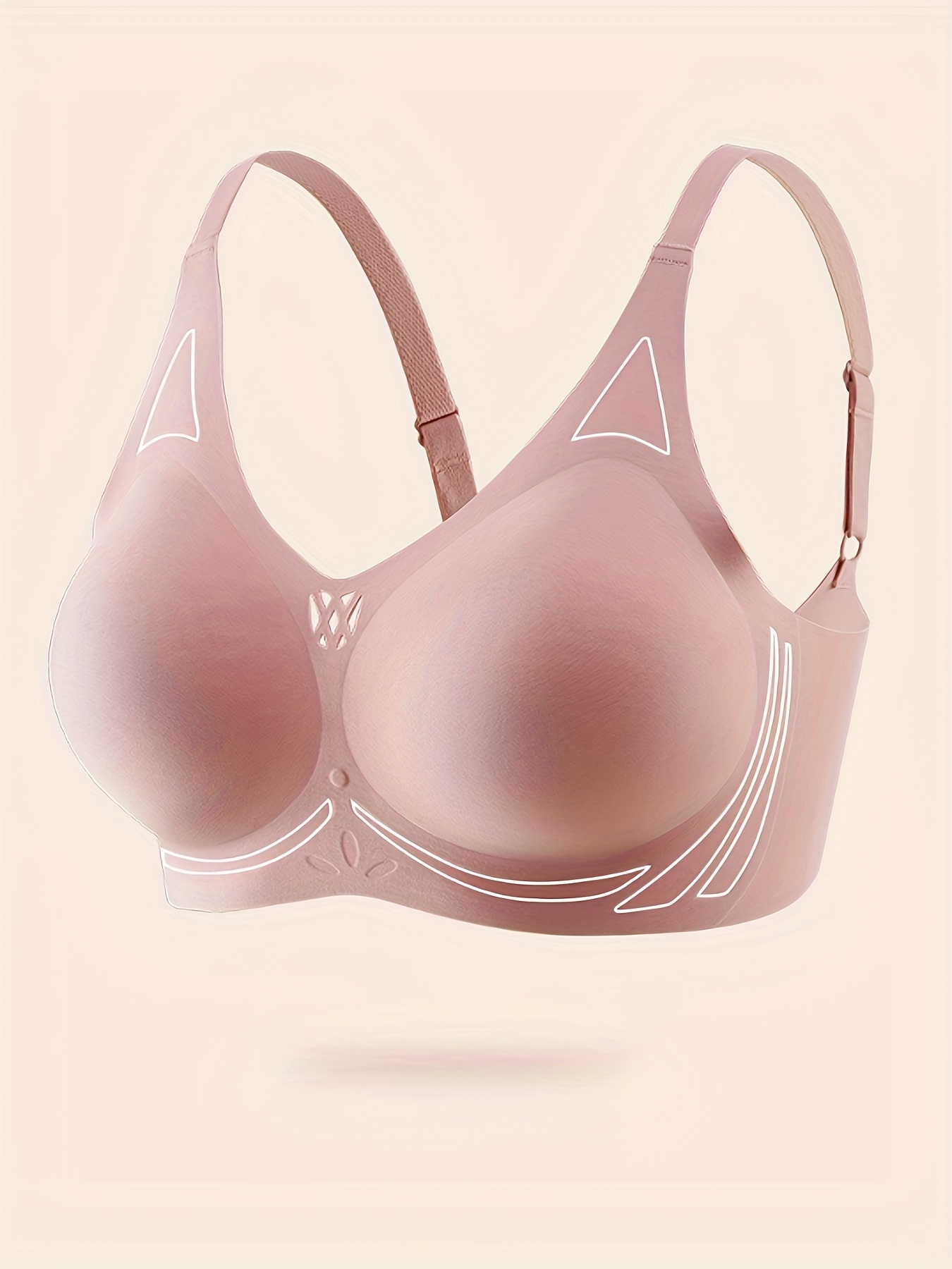 Solid Push Bra Comfy Removable Padded Seamless Anti sagging - Temu Canada