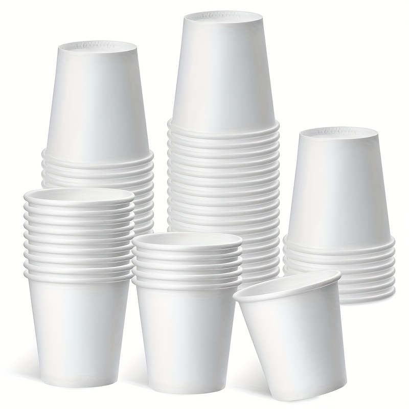 50pcs Disposable Paper Cups, 3oz Sturdy Hot Beverage Cups, White Disposable  Paper Cups, Perfect For Coffee, Juice, Water, Family, Supermarket Tasting