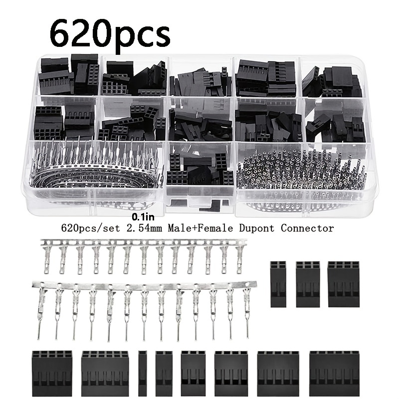 IWISS 1550PCS 2.54mm Pitch Wire-to-Wire Dupont Connector Kit