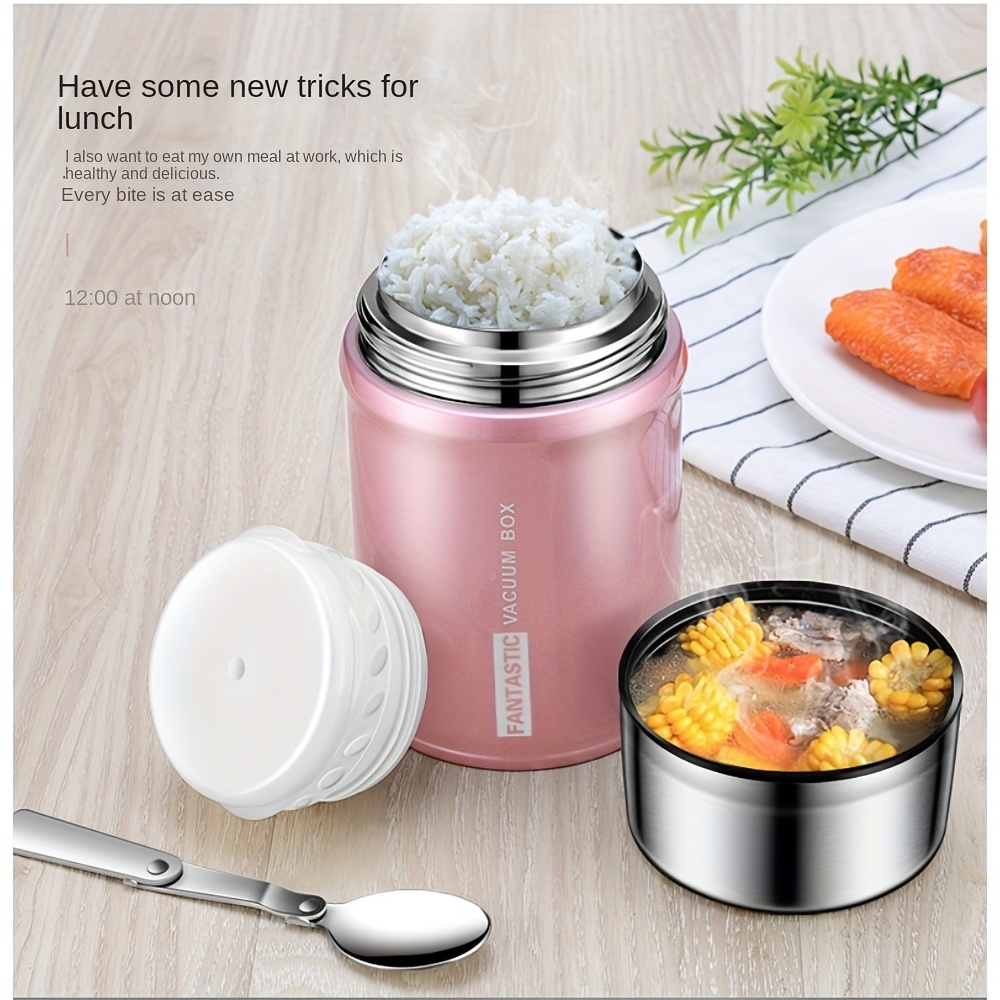 Insulated Food Jar, Stainless Steel Cylindrical Lunch Container, Thermal  Lunch Box, For Soup, Porridge, Salad And More, For School And Office,  Kitchen Accessories, Travel Accessories - Temu