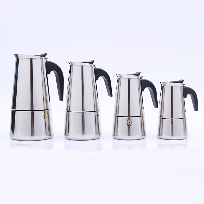 1pc 304 Stainless Steel Moka Pot Espresso Coffee Pot Espresso Coffee Maker  (Silver)
