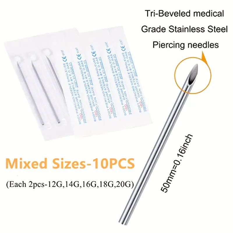 Mixed Piercing Needles Set Hollow Piercing Needles Stainless - Temu