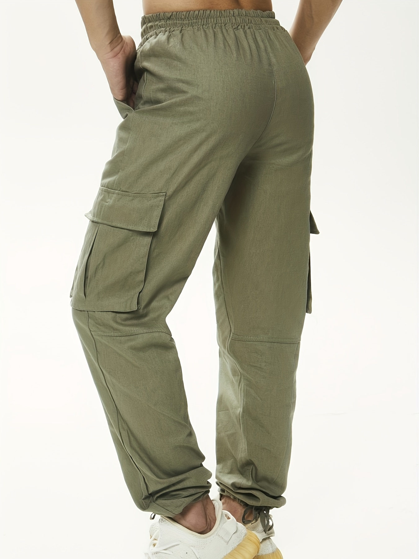 Casual Multi pocket Drawstring Cargo Pants Drawstring Bottom - Temu