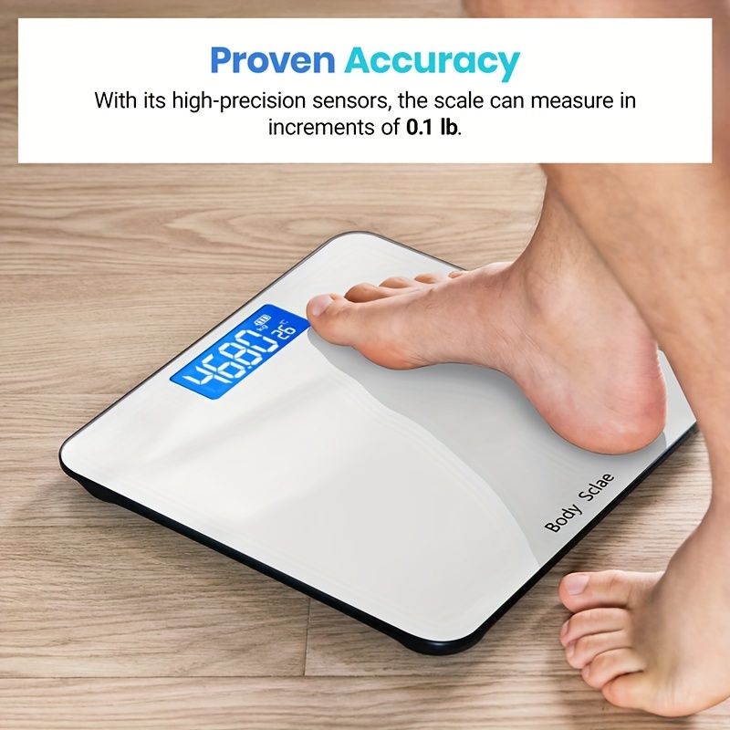  Báscula digital de baño, báscula de pesaje digital con  respuesta de alta precisión, báscula de pesaje digital de vidrio templado  para pesaje corporal : Salud y Hogar