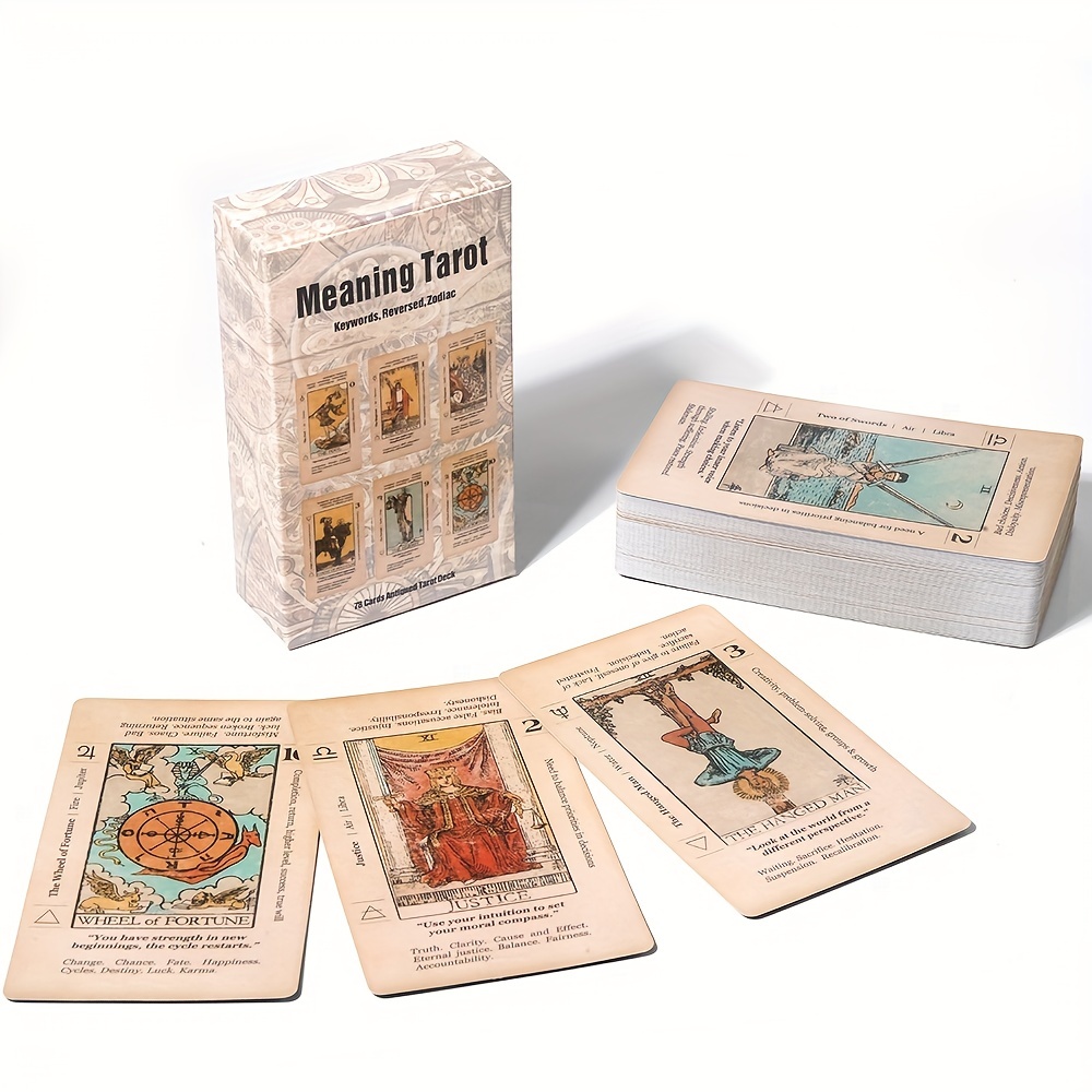 Jeu de cartes de tarot avec signification sur eux, jeu de cartes de tarot  pour débutants avec guide et nappe de tarot en flanelle, outil de divination