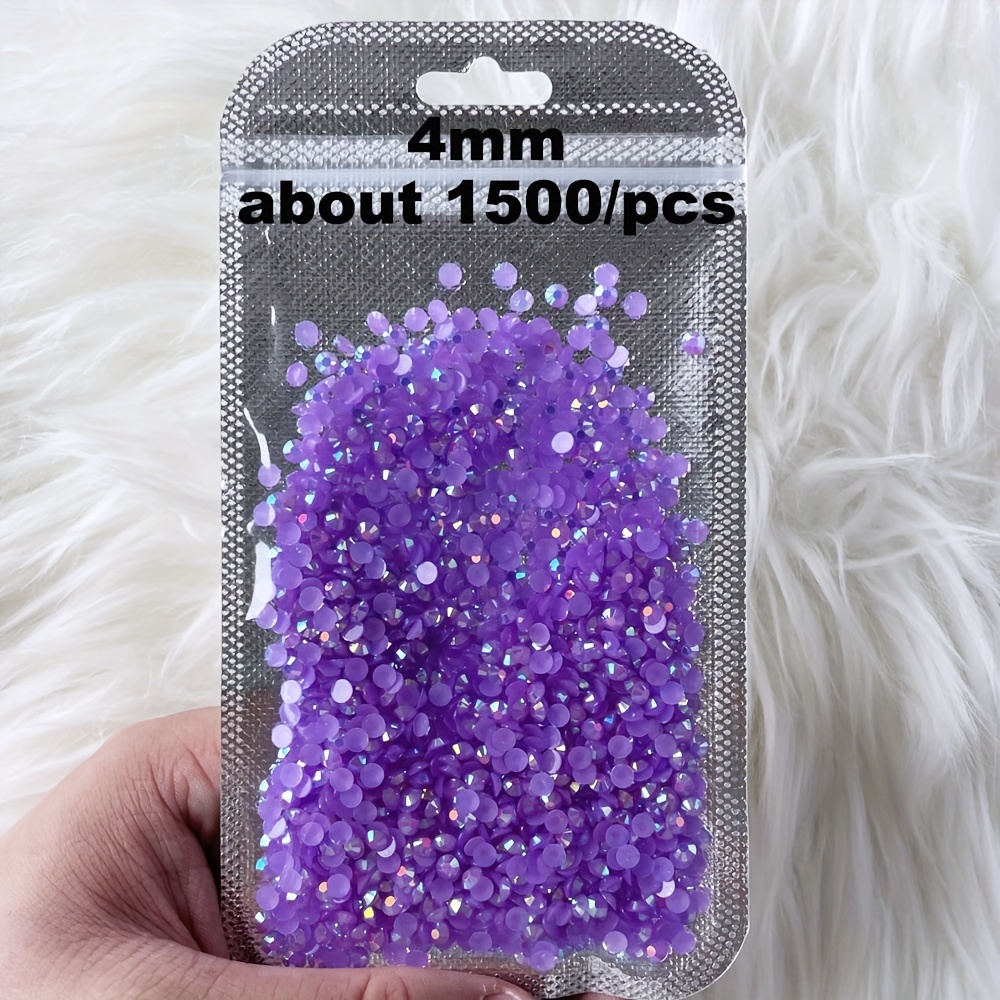 Purple Ab Jelly Flat Back Resin Rhinestones For Nail Art - Temu