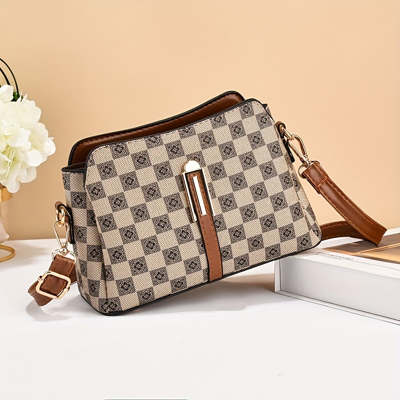 1 Crossbody Bag For Women, Geo Pattern Shoulder Bag With Coin Purse - Temu